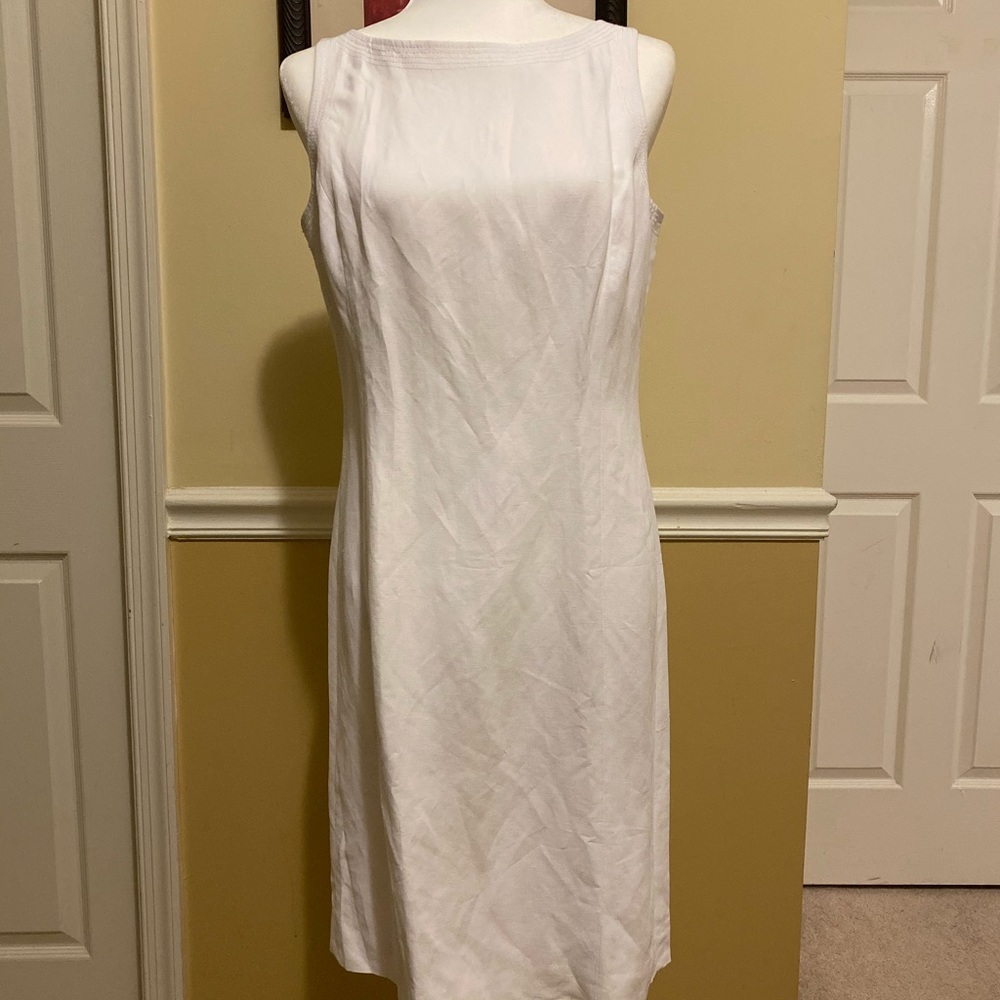 White Linen Sheath  Dress